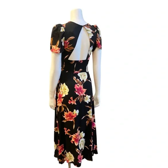 NWT AFRM Jaimie Open Back Floral Print Midi Dress, size X-Small - Picture 6 of 14